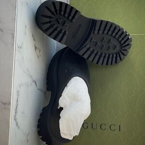 Gucci Black Platform Slides